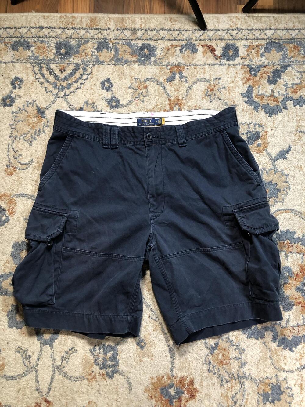 Polo Ralph Lauren Cargo Shorts Mens 40 Blue Classic Fit Canvas 11 Inseam Casual